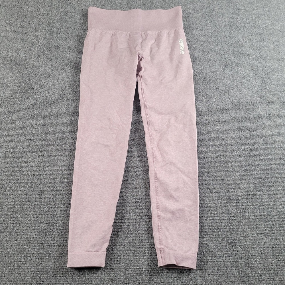 Gymshark Leggings Womens Small Lavender Cuffed Yoga Pants Stretch Banded Waist